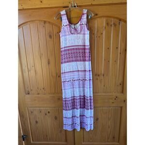 Mod-o-doc Sachet Purple White Tribal Ikat Sleeveless Maxi Dress 435-75905 New